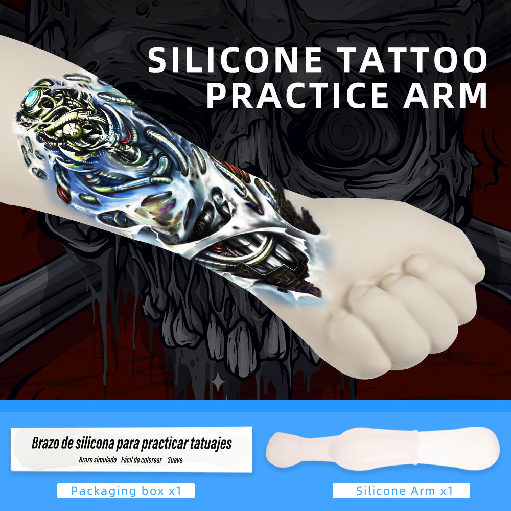 Bílá silikonová ruka pro trénink tetování